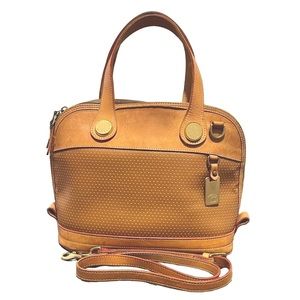 Vintage Dooney & Bourke Caramel Leather Cabriolet Satchel